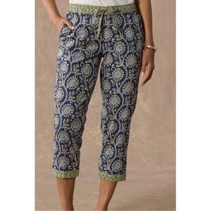 Sundance Leia Pants in a Blue Floral Pattern